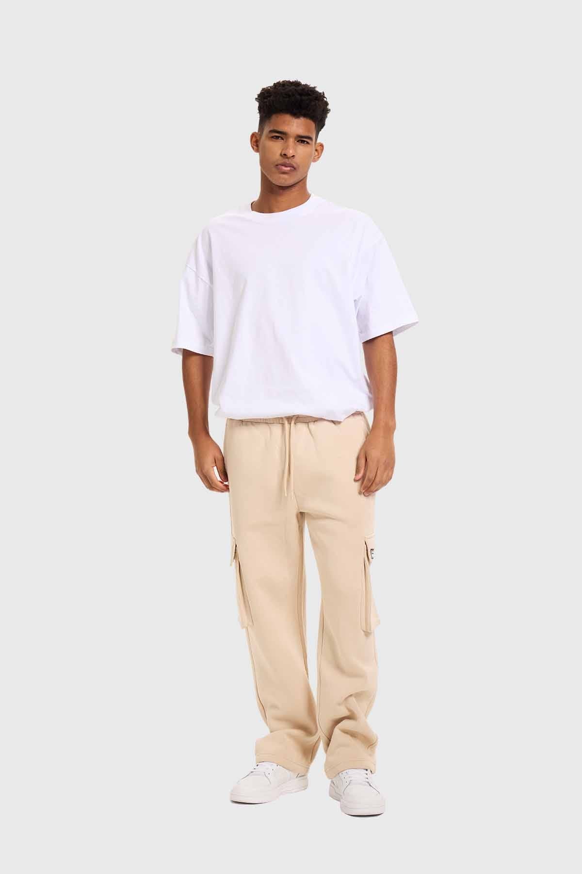 Pantalón Buzo Hombre Cargo Beige