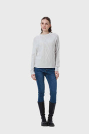 Sweater Mujer Trenzado Gris