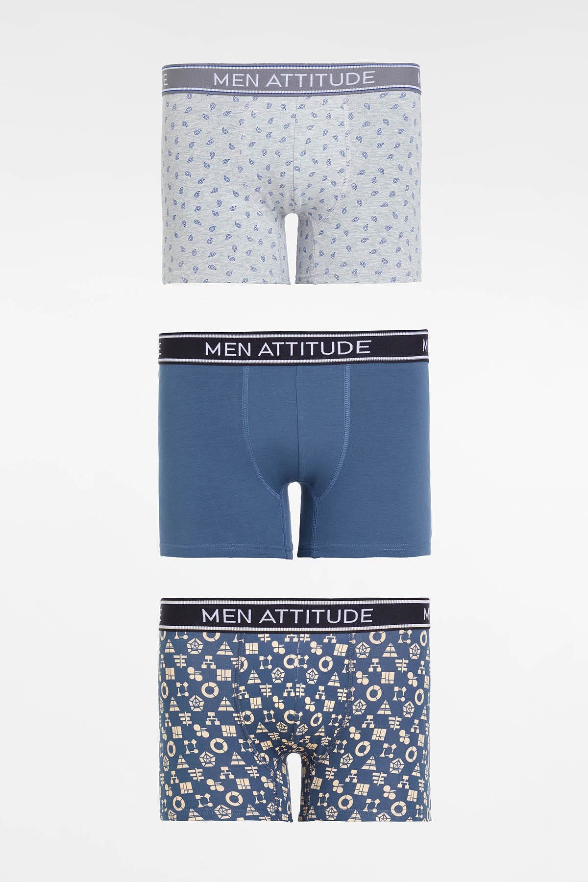 Boxer Tripack Gris