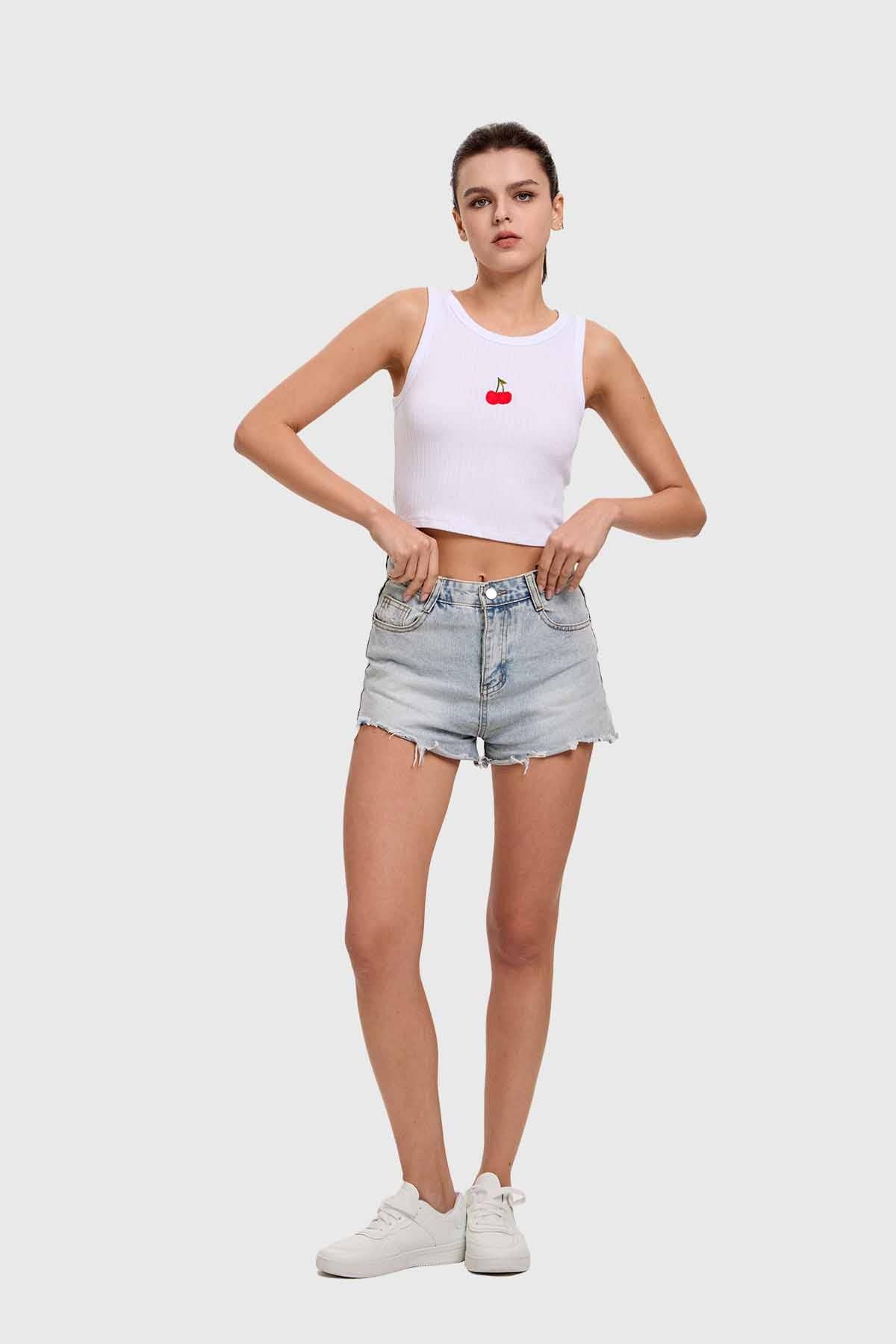 Polera Mujer Bordado Blanco