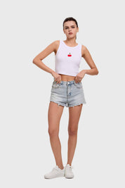 Polera Mujer Bordado Blanco