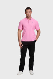 Polera Hombre Piqué Básica Rosado