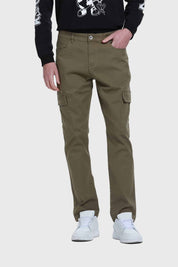 Jeans Hombre Slim Cargo Verde