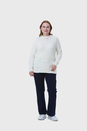 Sweater Mujer Calado Crudo