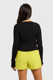 Sweater Mujer Cropped Negro