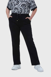 PANTALÓN BUZO MUJER CLÁSICO FLARE NEGRO