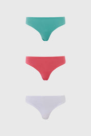 Calzón Mujer Colaless Tripack Algodón Aqua