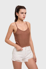 Polera Mujer Pabilo Crop Café