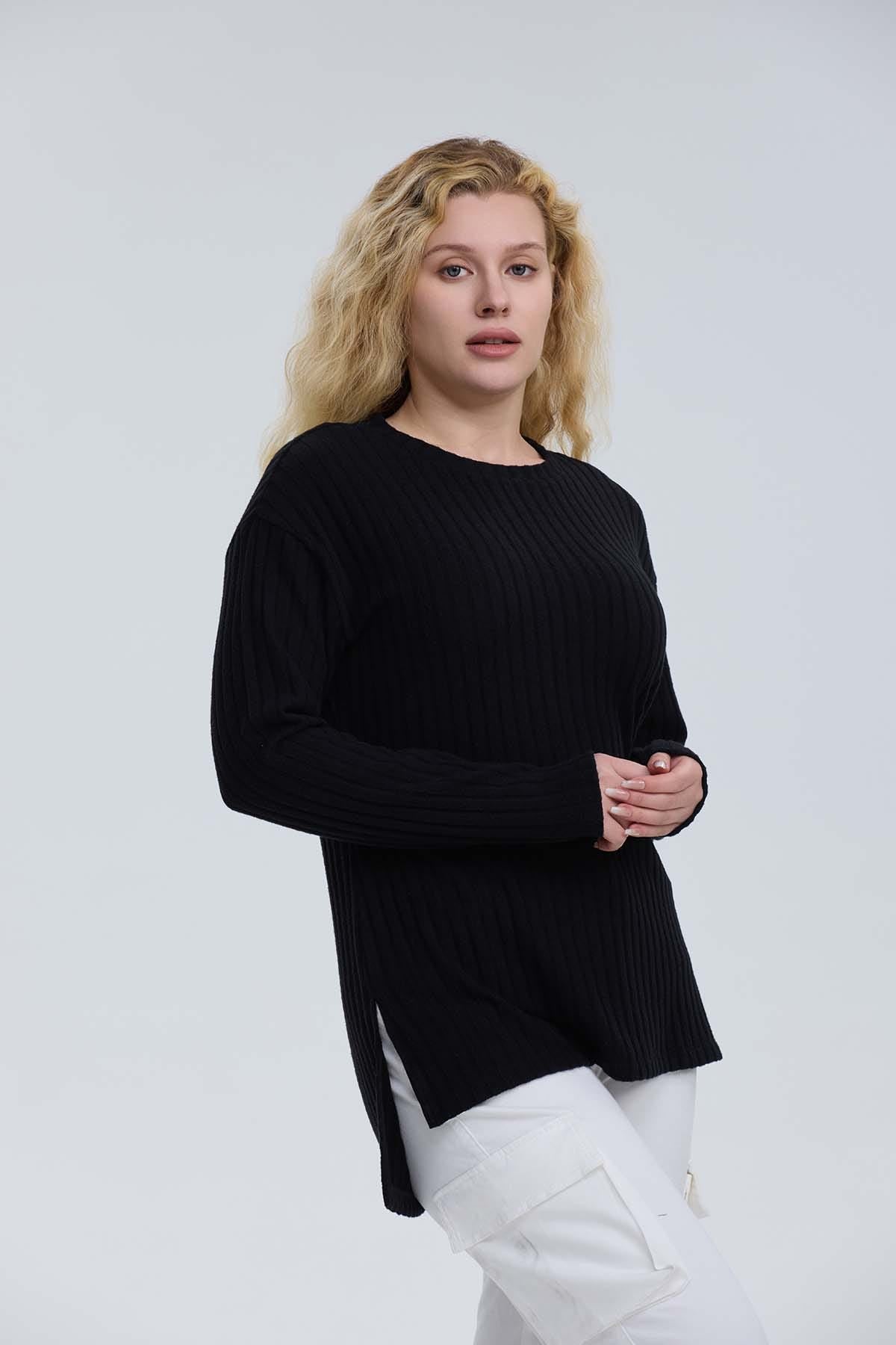 Polera Mujer Rib Negro