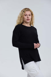 Polera Mujer Rib Negro