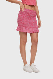 Falda Mujer Panal Vuelos Rojo