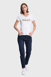 Polera Mujer Print Crudo