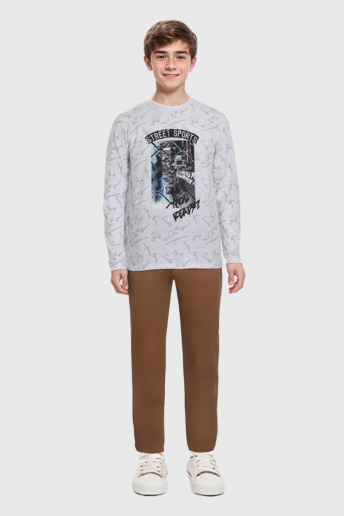 Polera Niño Print Blanco