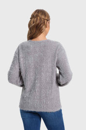 Sweater Mujer Abierto Gris