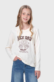 Polera Niña Beige