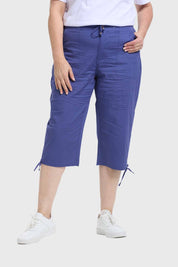 Pantalón Mujer Con Cortes Y Apertura Azul