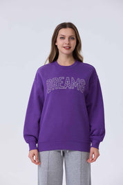 Polerón Mujer Tachas Morado