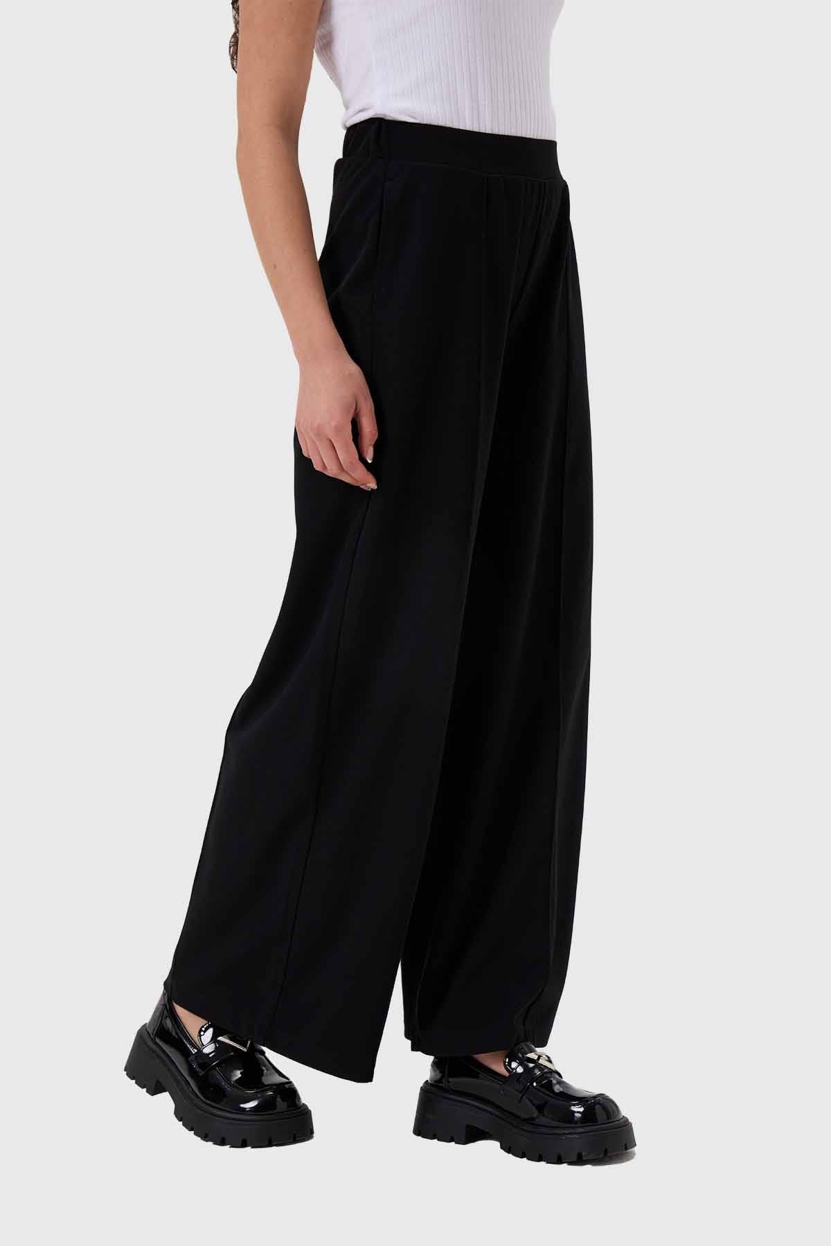 Pantalón Mujer Con Lazo Cintura Negro