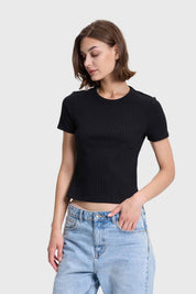 Polera Mujer Rip Crop Negro