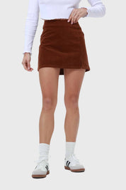 Falda Mujer Cotelé Café