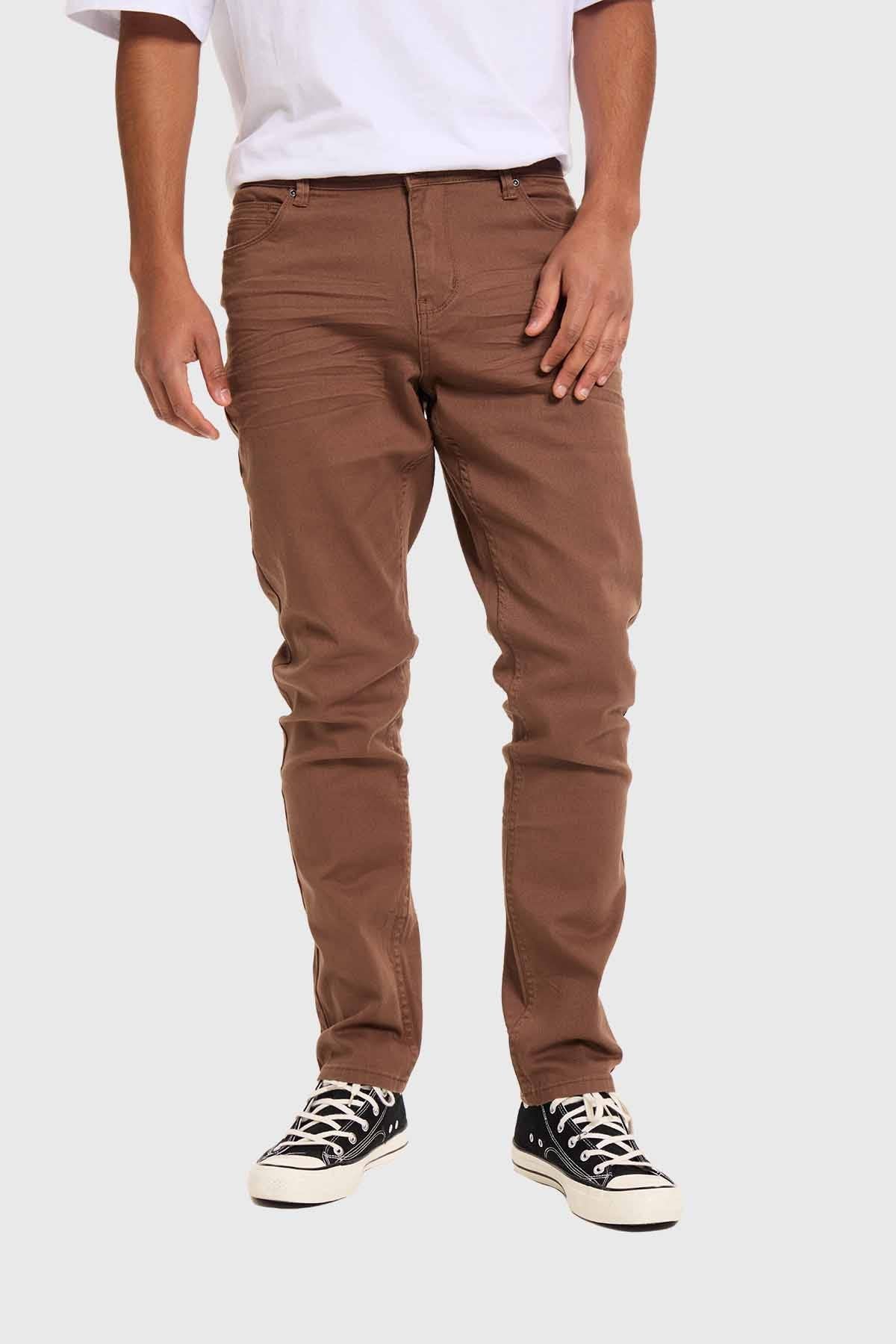 Jeans Hombre Slim Café