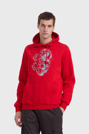 POLERÓN HOMBRE SKULL NIGHT ROJO