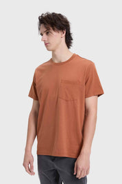 Polera Hombre Con Bolsillo Café
