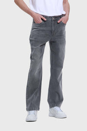 Jeans Hombre Straight Costura Gris