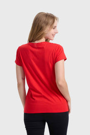 Polera Mujer Básica Print Rojo