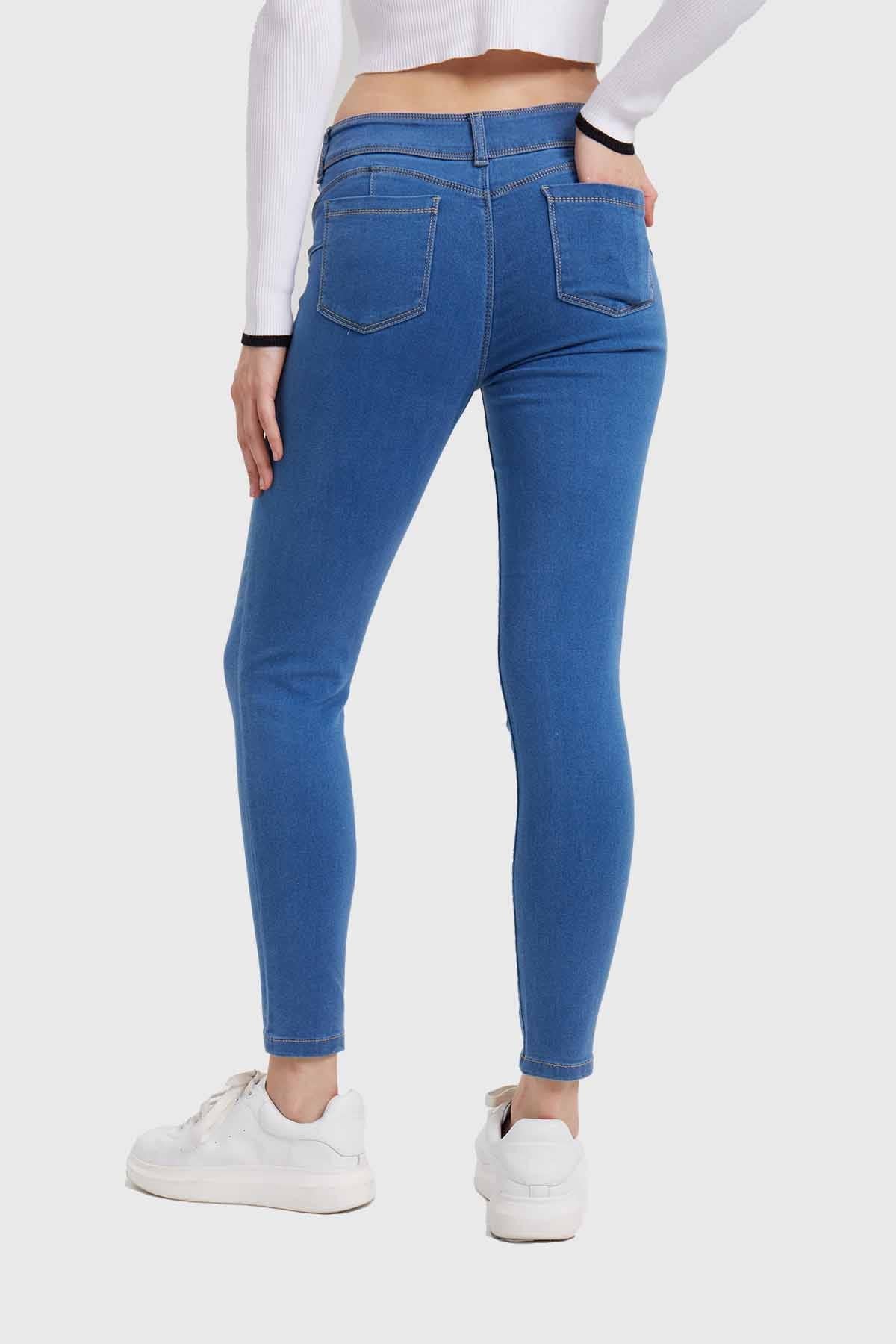 Jeans skinny pushup azul algodón diseño moderno – Fashion´s Park