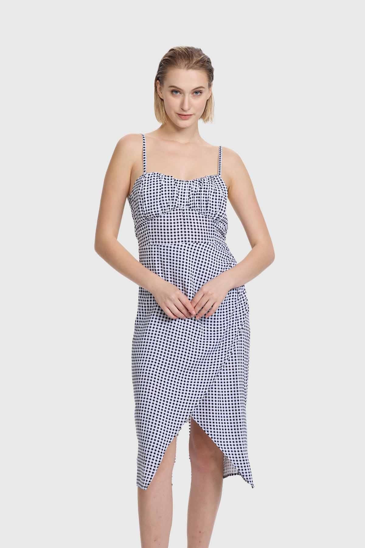 Vestido Mujer Largo Escote Blanco
