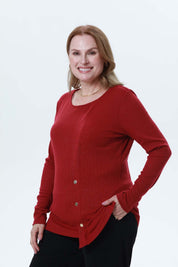Polera Mujer Tejida Guinda