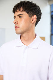 Polera Escolar Hombre Piqué Blanco
