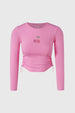 Polera Niña Rigido Strass Rosado