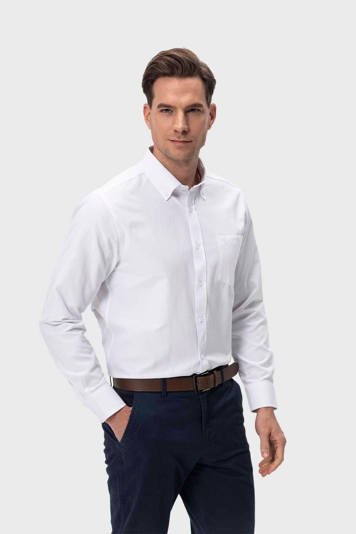 Camisa Hombre Oxford Blanco