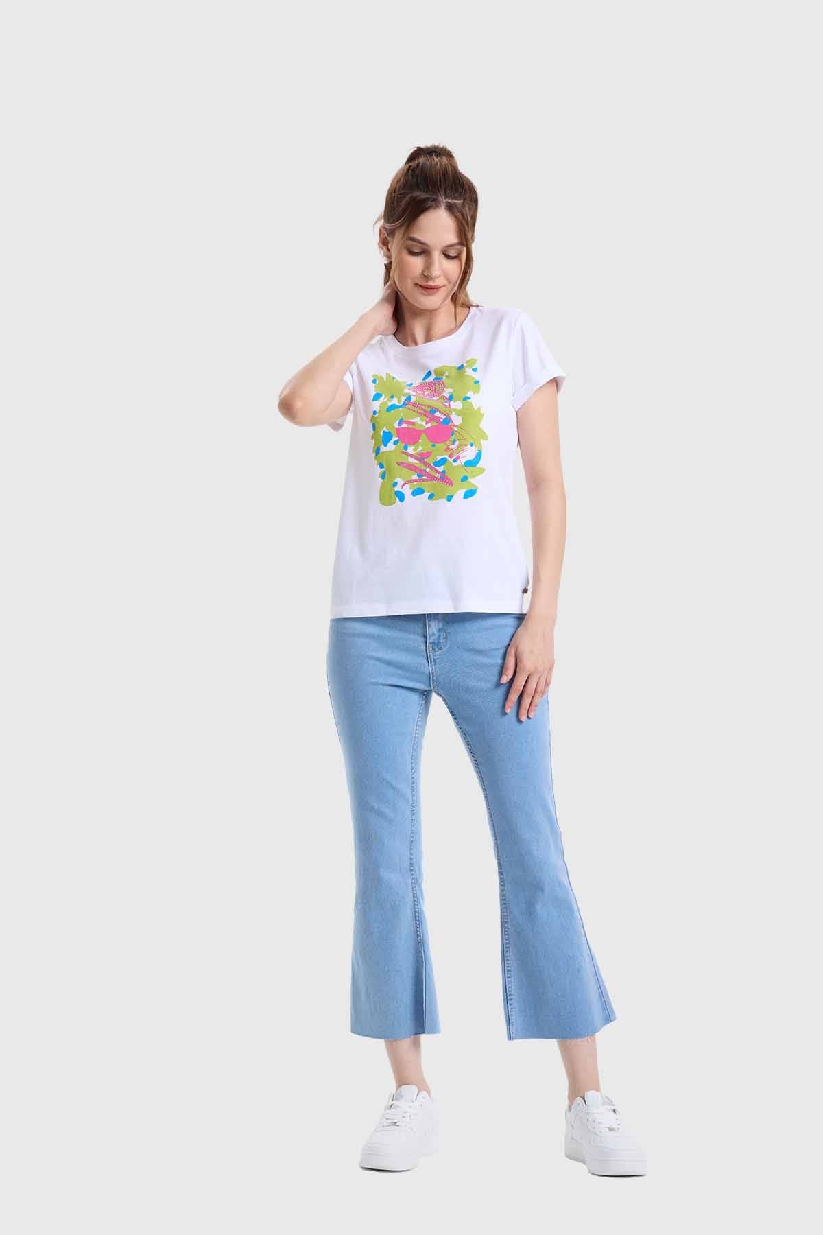 Polera Mujer Gráfica Roll Up Blanco