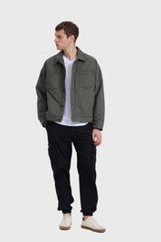 CHAQUETA HOMBRE ABOTONADA VERDE MILITAR