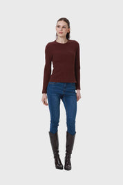 Polera Mujer Rib Café