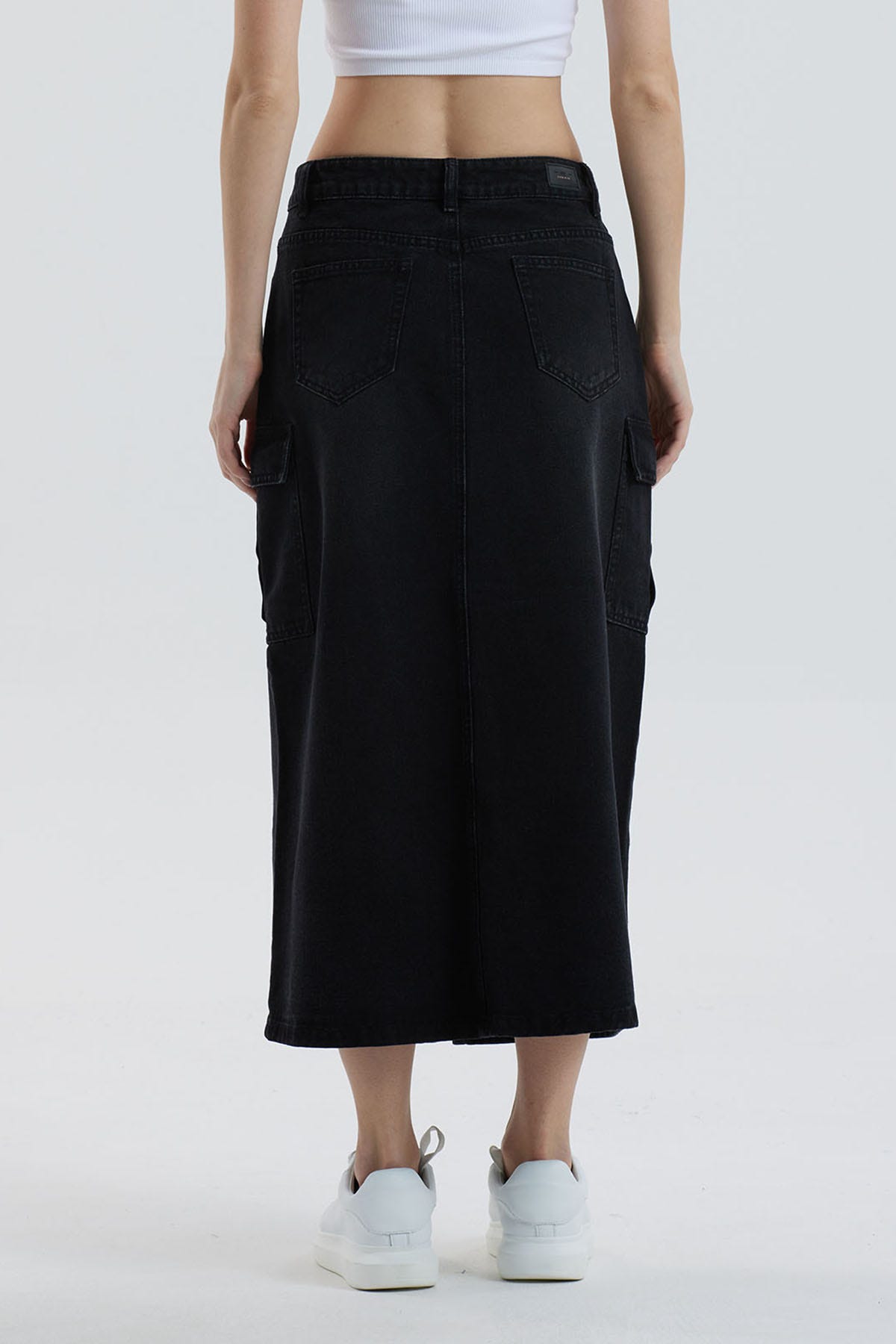 Falda Mujer Cargo Larga Negro