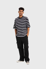 Polera Hombre Rayas Negro