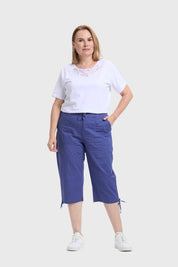 Pantalón Mujer Con Cortes Y Apertura Azul