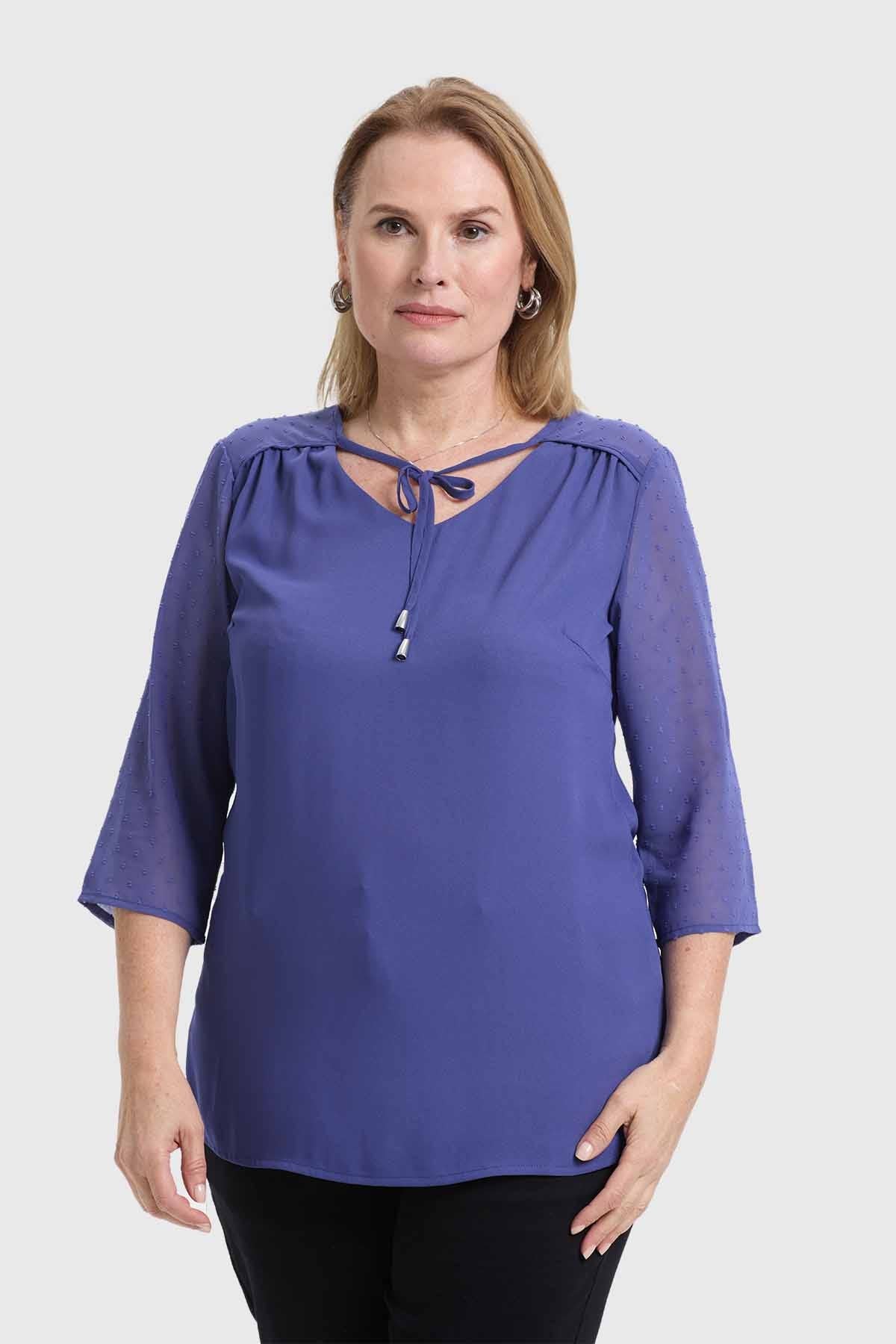 BLUSA MUJER CUELLO V RAPPORT AZUL