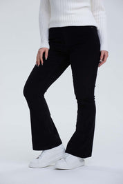 Pantalón Mujer Flare Cotelé Negro