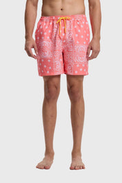 Short De Baño Hombre Print Bandana Coral