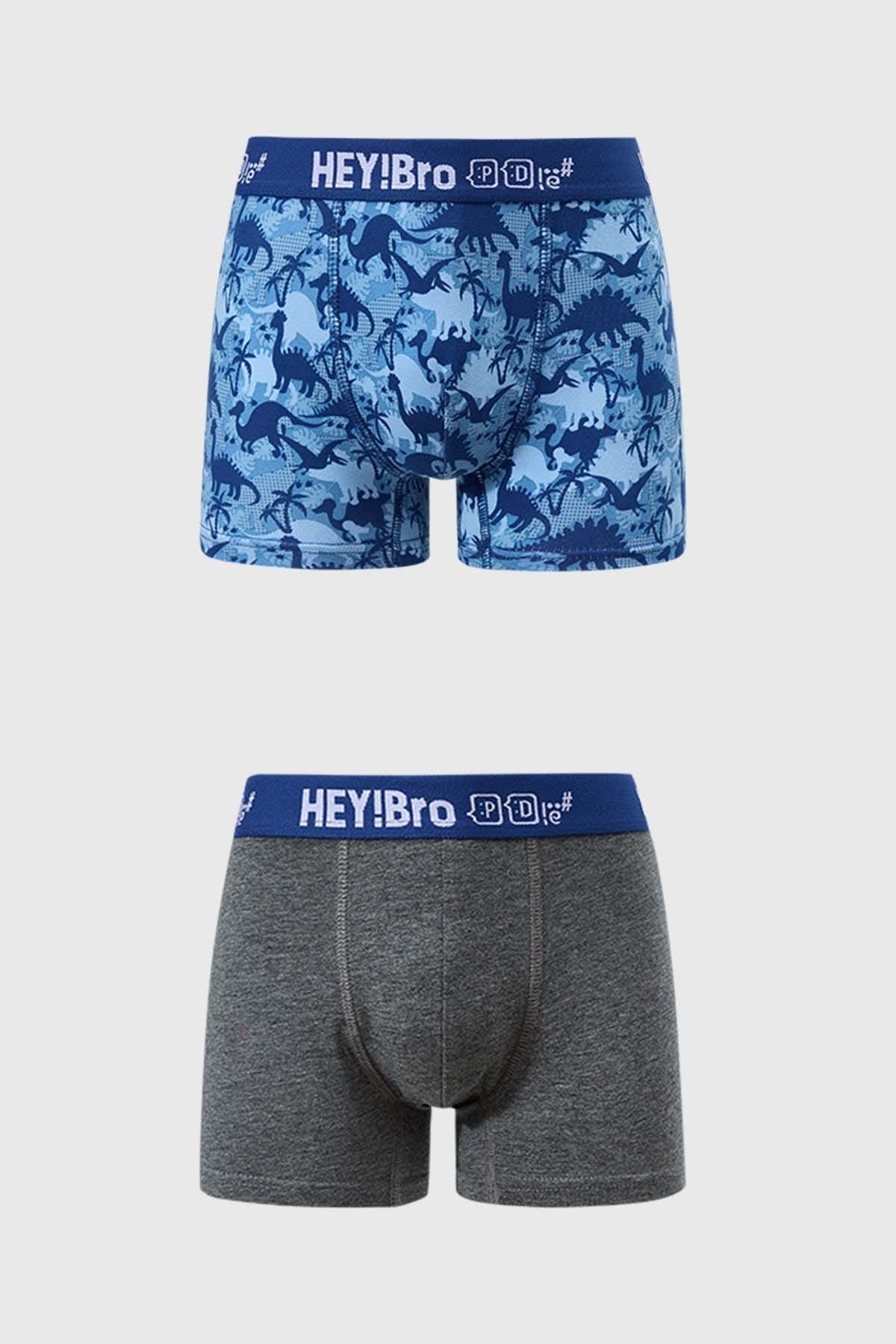 Boxer Niño Bipack Print Gris