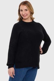Sweater Mujer Calado Casual Negro