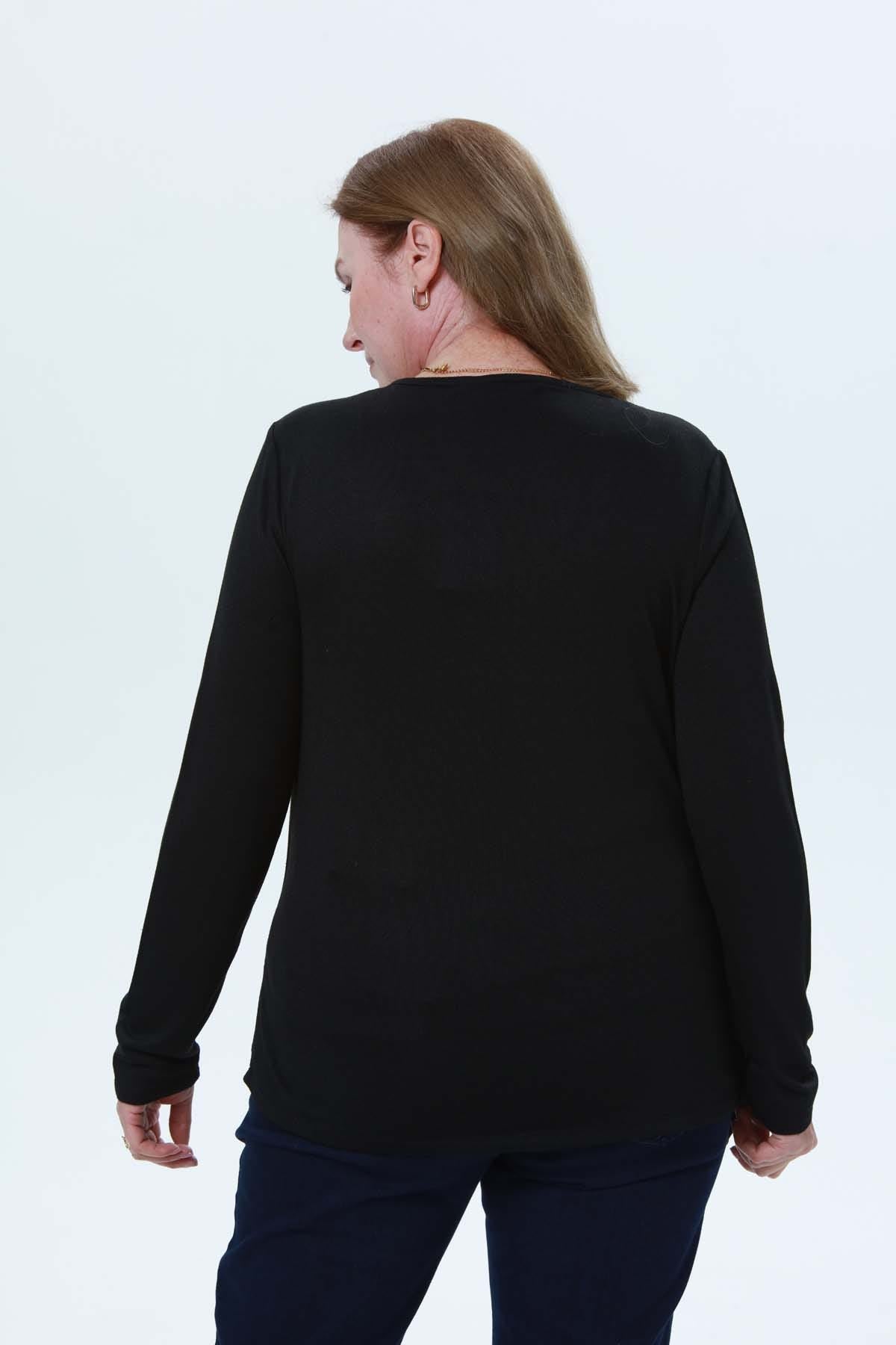 Sweater Mujer Estampado Negro