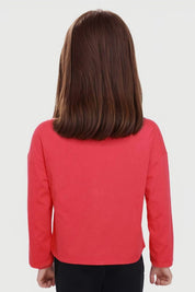 Polera roja manga larga para niña con estampado de Hello Kitty.