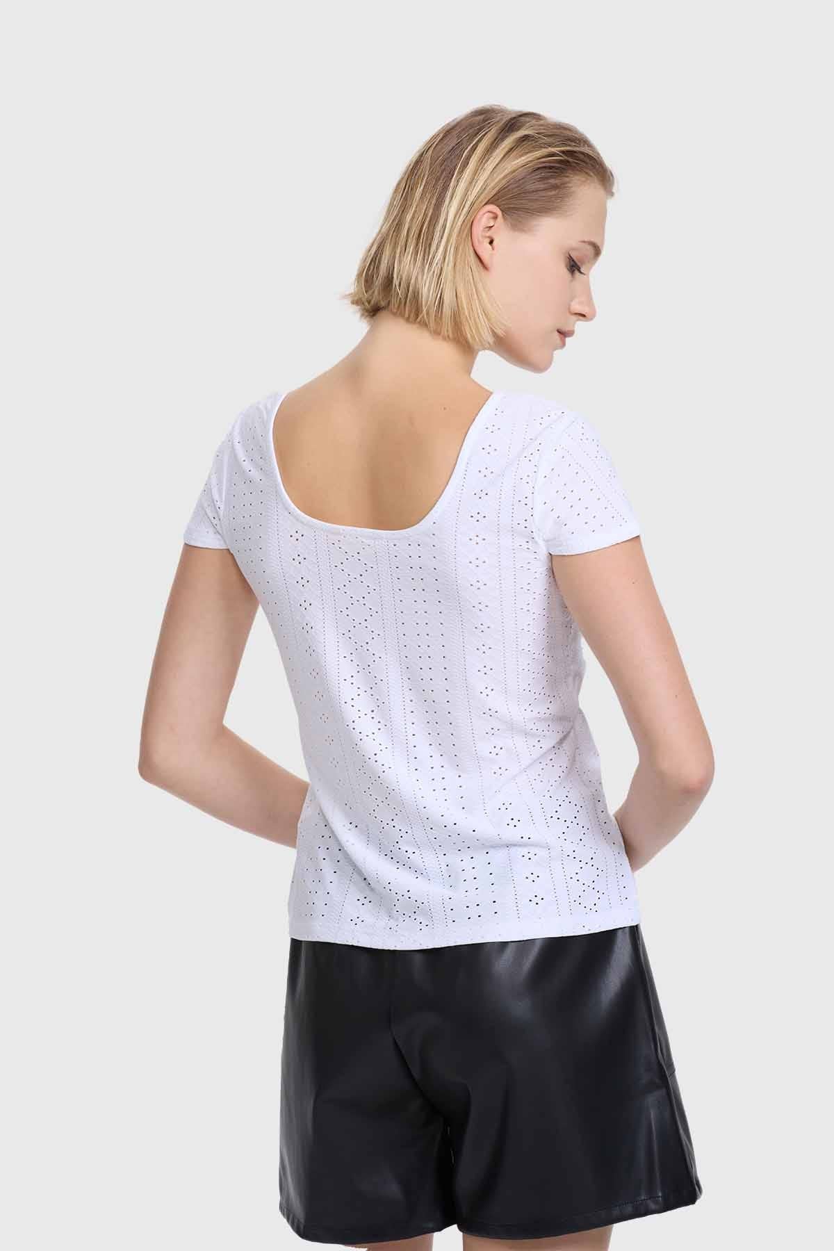 Polera Mujer Espalda Rebajada Blanco