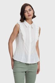 Blusa Mujer Abotonada Crudo